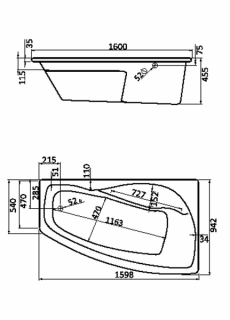 Santek Майорка XL 160х95 R асимметричная белая 1WH111990